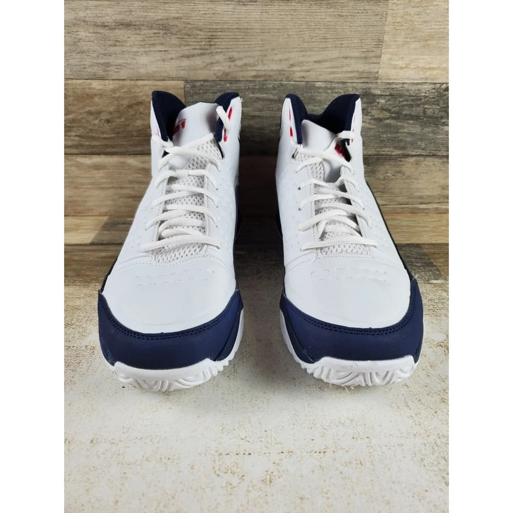 AND1 Pulse 2 Mens Basketball Shoes Sz 13 White Navy Blue Red Lace Up Sneakers
